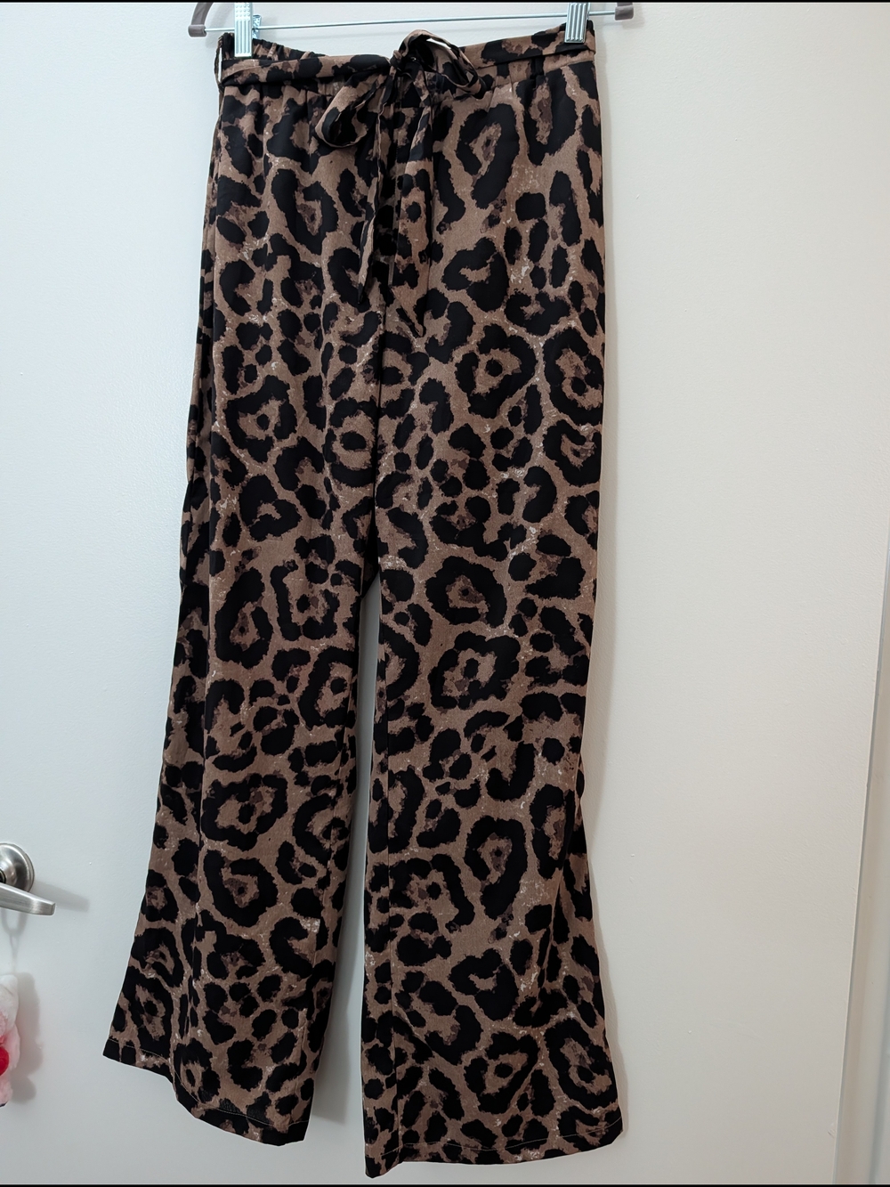 SHEIN Brown and Black Leopard Wide-Leg Pants